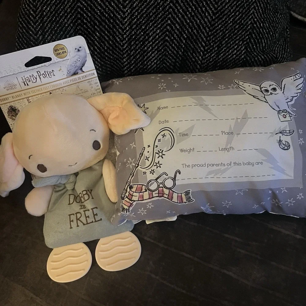 Harry Potter Dobby Teether Plush Toy Crinkle Cloth & Pillow for Newborn